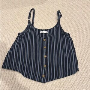 Hollister Navy Striped Button-Up Camisole